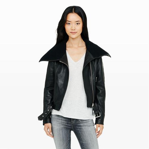 Club Monaco Color Black Mackage Leah Leather Jacket
