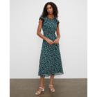 Club Monaco Drape Flutter Sleeve Printed Maxi Dress