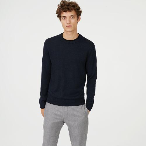Club Monaco Color Black Merino Double-collar Sweater
