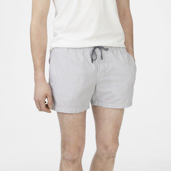 Club Monaco Grey/white Arlen Seersucker Swim Trunk