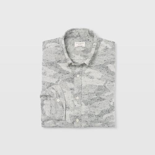 Club Monaco Color Grey Slim Camo Donegal Shirt