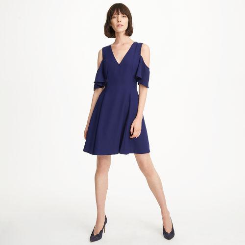 Club Monaco Color Blue Pernille Cold-shoulder Dress