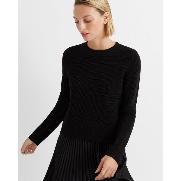 Club Monaco Black Ottoman Crew Sweater