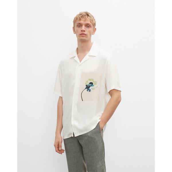 Club Monaco Short Sleeve Camp Collar Printed Shirt