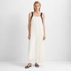 Club Monaco White Multi Pleated Jumpsuit