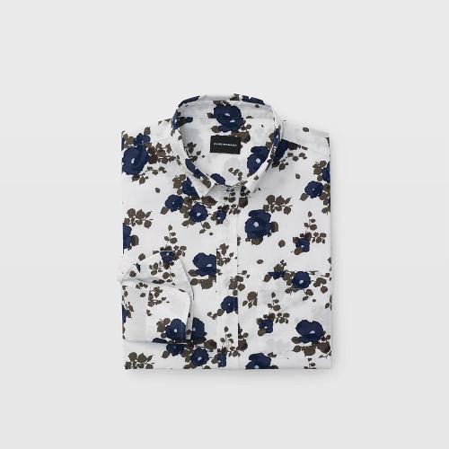 Club Monaco Color White Multi Slim Blooming Floral Shirt