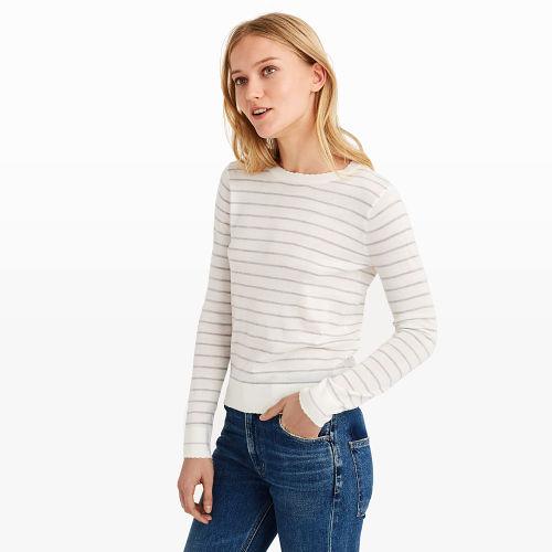 Club Monaco Color White/pale Grey Kalani Stripe Sweater