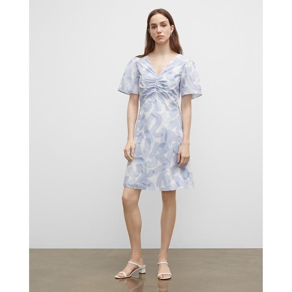 Club Monaco Printed Ruched Front Dress