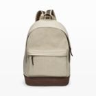 Club Monaco Color White Canvas & Leather Backpack In Size One Size