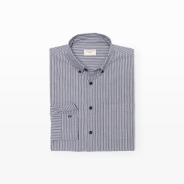 Club Monaco Color Yatch Blue Slim Sporty Stripe Shirt