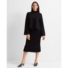 Club Monaco Soot Black Slim Pleated Skirt