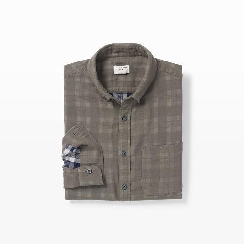 Club Monaco Color Green Slim Double-face Plaid Shirt