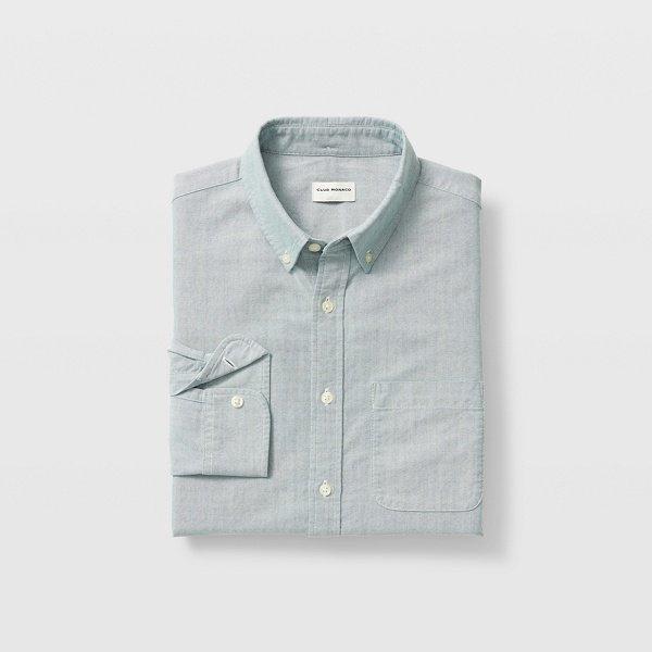 Club Monaco Green Oxford Solid Shirt