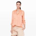 Club Monaco Color Orange Monique Silk Shirt In Size L