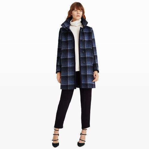 Club Monaco Color Blue Airlia Plaid Coat