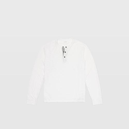 Club Monaco Color White Contrast Placket Henley