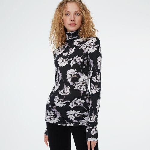 Club Monaco Color Floral Multi Julie Turtleneck