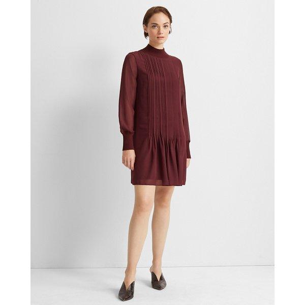 Club Monaco Currant Pintuck Rib Dress