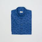Club Monaco Color Blue Short-sleeve Dyed Floral Shirt