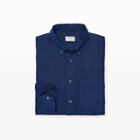 Club Monaco Color Blue Slim Linen Shirt