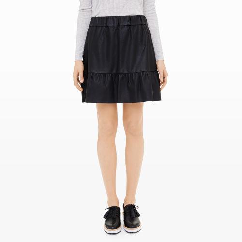 Club Monaco Color Black Delani Faux-leather Skirt
