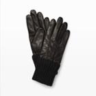Club Monaco Color Black Lorena Knit Cuff Glove In Size L