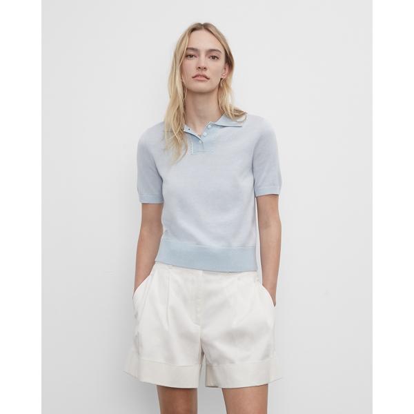 Club Monaco Scalloped Cotton-linen Polo
