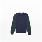 Club Monaco Color Navy/green Color-block Crew Sweater