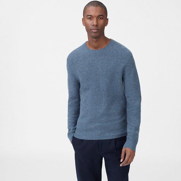 Club Monaco Blue Cashmere Links Crew Sweater