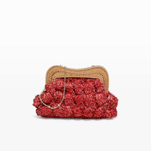 Club Monaco Color Red Kayu Red Straw Clutch