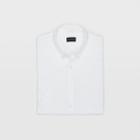 Club Monaco White Slim Cross Dye Linen Shirt