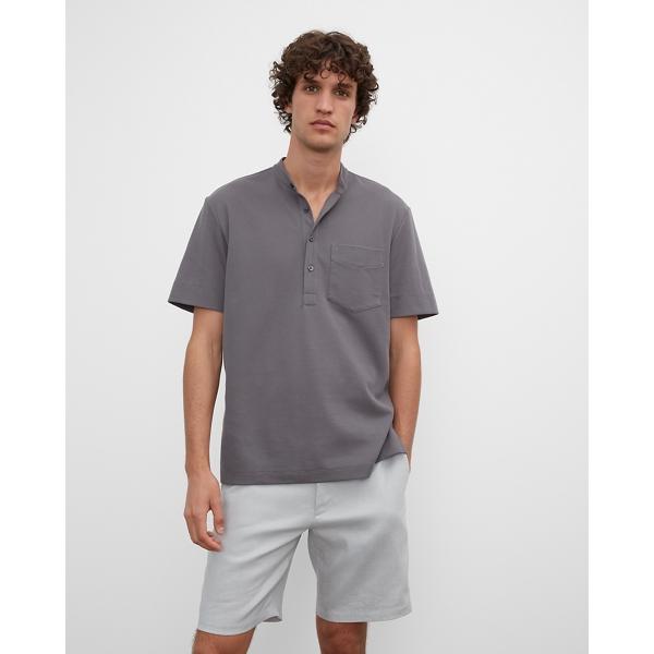 Club Monaco Short Sleeve Knit Popover Shirt