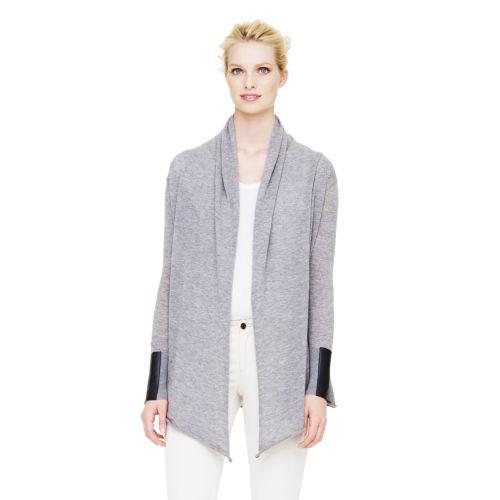 Club Monaco Color Grey Cecile Cashmere Leather Wrap In Size Xs/s