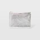 Club Monaco Silver Cm Leather Logo Pouch