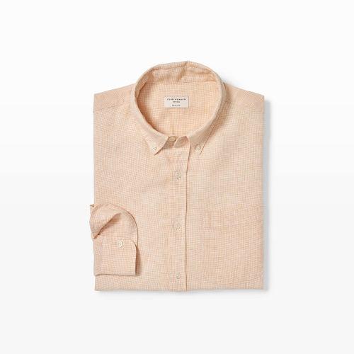 Club Monaco Slim Houndstooth Linen Shirt