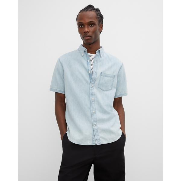 Club Monaco Short Sleeve Jean Shirt