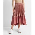 Club Monaco Colorblock Pleated Flounce Skirt