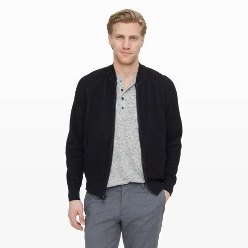 Club Monaco Color Black Wings + Horns Honeycomb Bomber