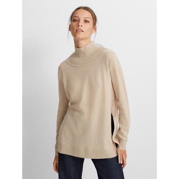 Club Monaco Camel Cashmere Mockneck Tunic