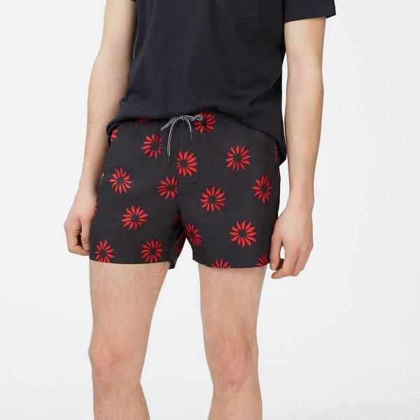 Club Monaco Black/red Arlen Pinwheel Swim Trunk