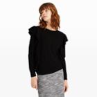 Rb Color Black Flutterby Ruffle Sweater