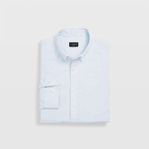Club Monaco Color Blue Slim Slub Chambray Shirt