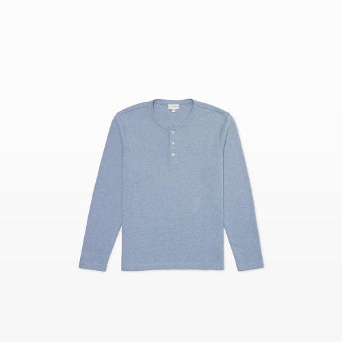 Club Monaco Color Blue Solid Jersey Henley