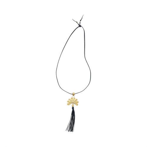 Club Monaco Color Black Pavo Pendant Necklace