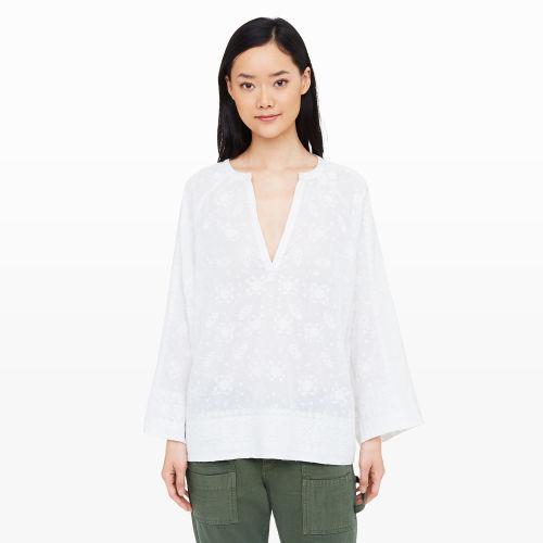 Club Monaco Color White Katsuen Embroidered Top