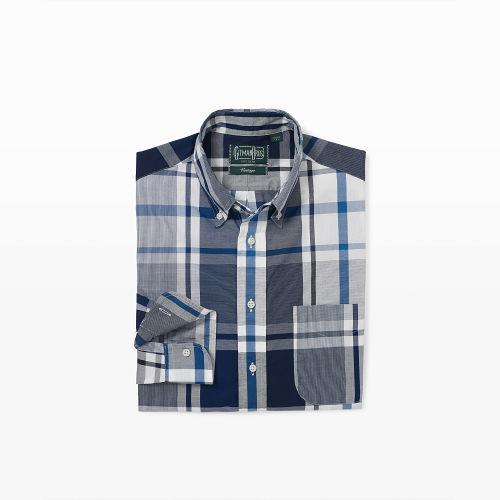 Club Monaco Color Blue Gitman Zephyr Plaid Shirt