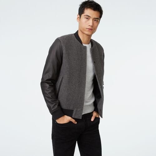 Club Monaco Color Grey Varsity Jacket