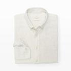 Club Monaco Color White Slim-fit Double Face Shirt In Size L