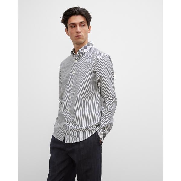 Club Monaco Long Sleeve Textured Stripe Button-down