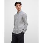 Club Monaco Long Sleeve Textured Stripe Button-down